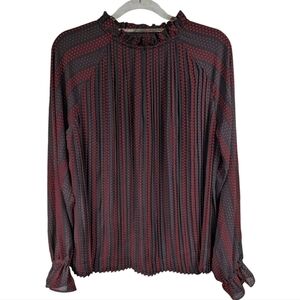 Ann Taylor NWT Pleated High Neck Blouse Sz M